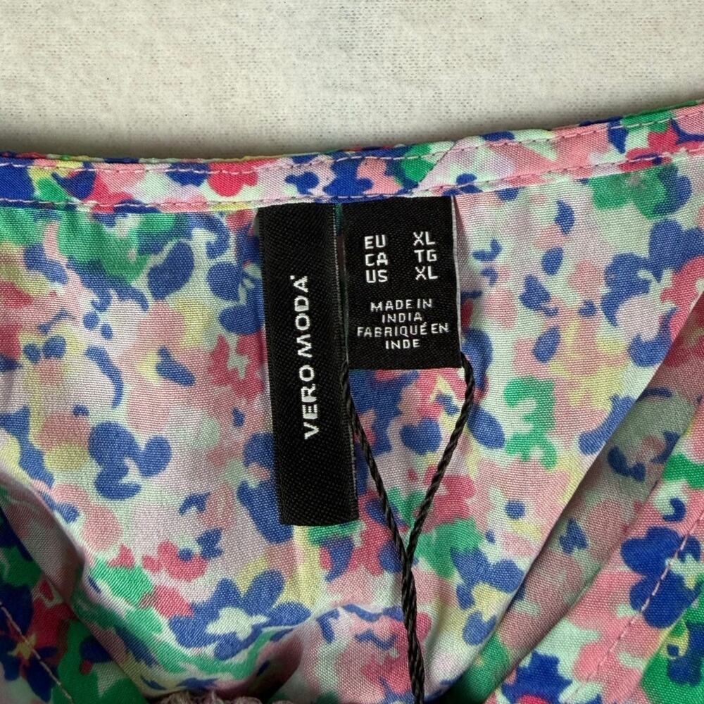 VERO MODA Floral Smocked Cropped Cami Top - NWT XL - Picture 2 of 6